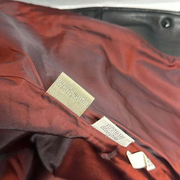 The Territory Ahead 100% Leather Jacket Coat Collared Button Down Black Small - Picture 10 of 12